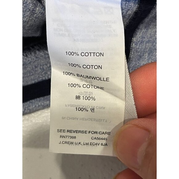 J. Crew Womens Striped Tee Shirt Dress Side Zippers 100% Cotton Blue Gray SZ XS - Picture 9 of 10